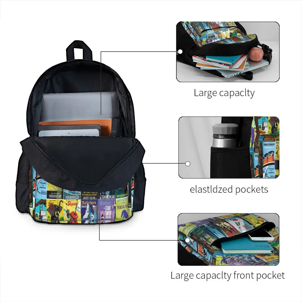 Vintage Ride Posters 1 Backpacks Men's Bags For Women