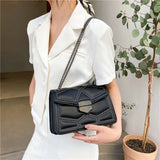 Vintage Rivet Small Crossbody Bags For Women PU Leather Chain Handbag