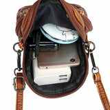 Vintage Rivet Shoulder Bag Soft PU Leather Mobile Phone Bag Small Crossbody Bag
