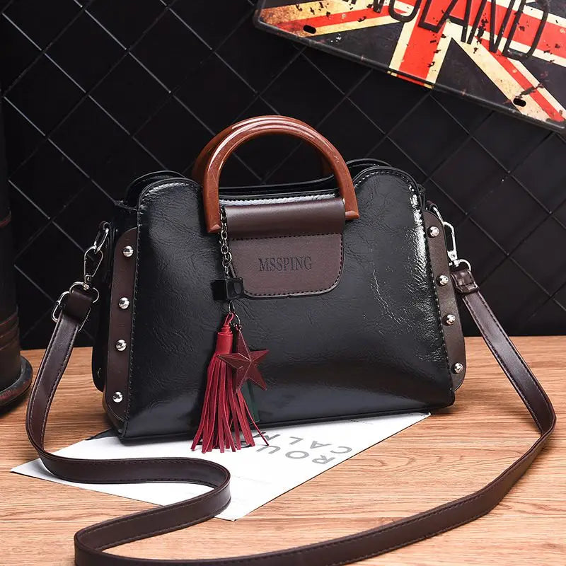 Vintage Tassel Messenger Bag Female Ladies Shoulder Bag Women PU Leather Handbag
