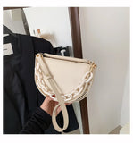 Vintage Saddle Bag Large Capacity Chain Underarm Bag Women's PU