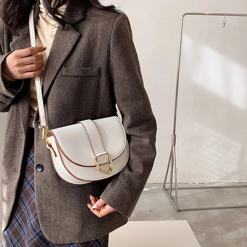 Vintage Leather Crossbody Bag for Ladies Small Handbags