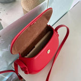 Vintage Saddle Shoulder Bag Purse for Women Solid Ladies Small Messenger Bags