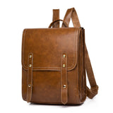 Vintage PU Leather Women Backpacks School Bagpack 13inch Laptop Bag