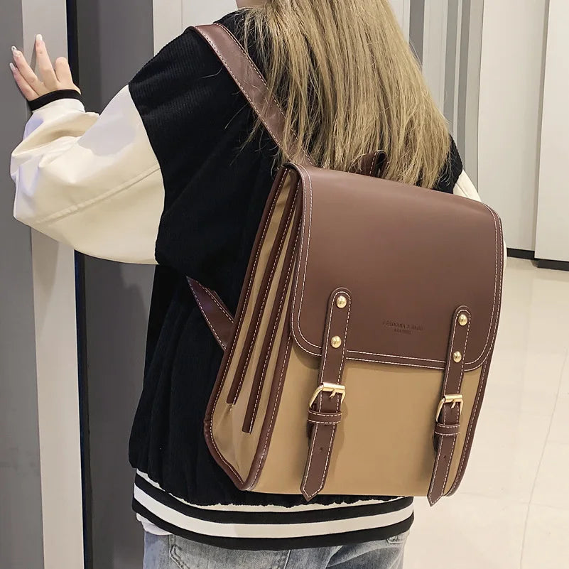 Vintage Schoolbag Large Capacity Backpack Waterproof Sports Bag