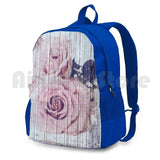 Vintage Pink Rose Hiking Backpack Climbing Sports Bag