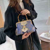 Vintage Shell Lock Japan Style Women Shoulder Crossbody Bags Chain Fringe Bag