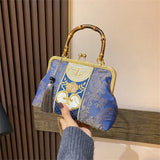Vintage Shell Lock Japan Style Women Shoulder Crossbody Bags Chain Fringe Bag
