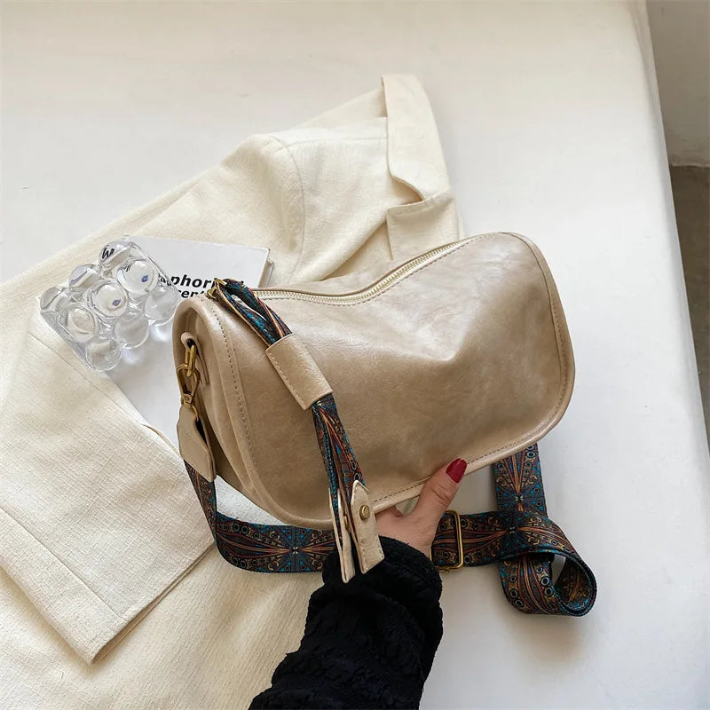Vintage Shoulder Bag Female PU Leather Crossbody Bag