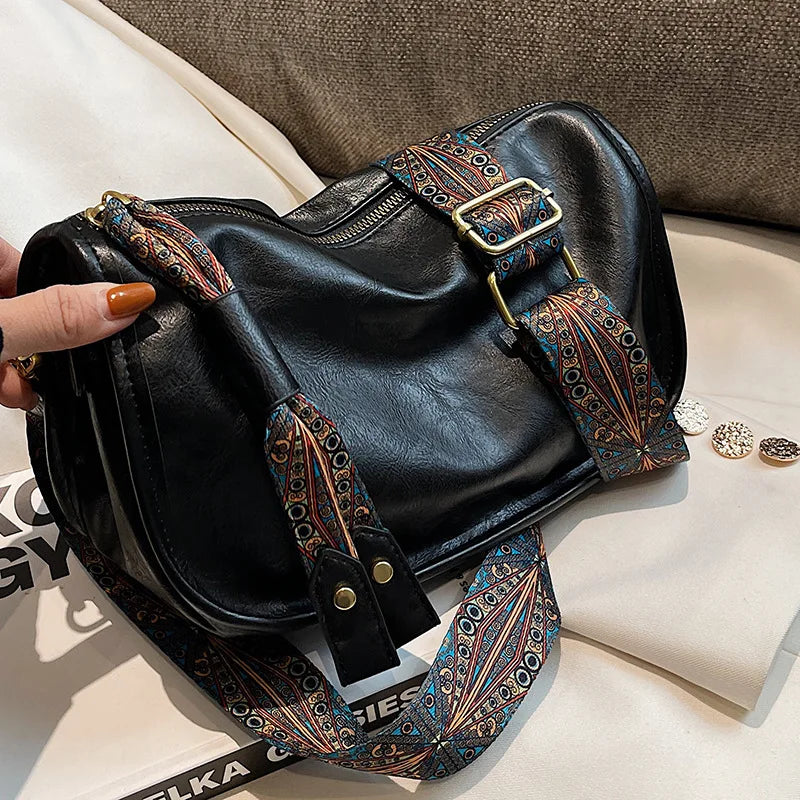 Vintage Shoulder Bag Female PU Leather Crossbody Bag