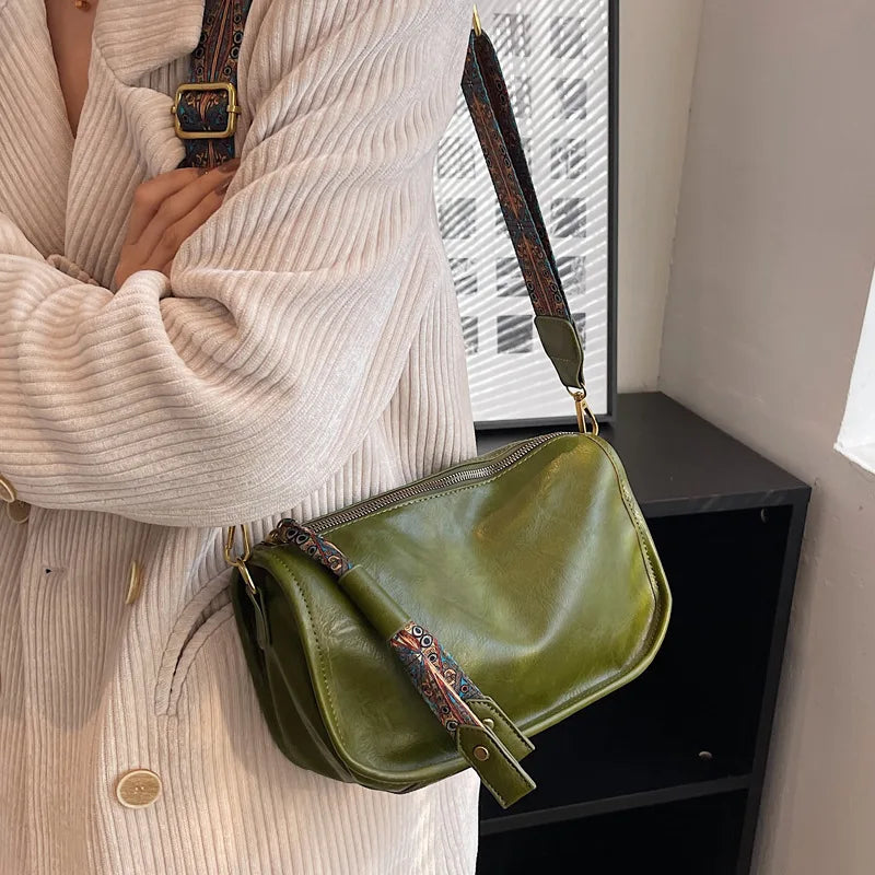 Vintage Shoulder Bag Female PU Leather Crossbody Bag