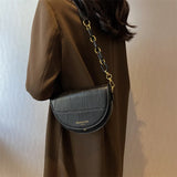 Vintage Shoulder Bag PU Leather Flap Saddle Bag Crossbody Bag