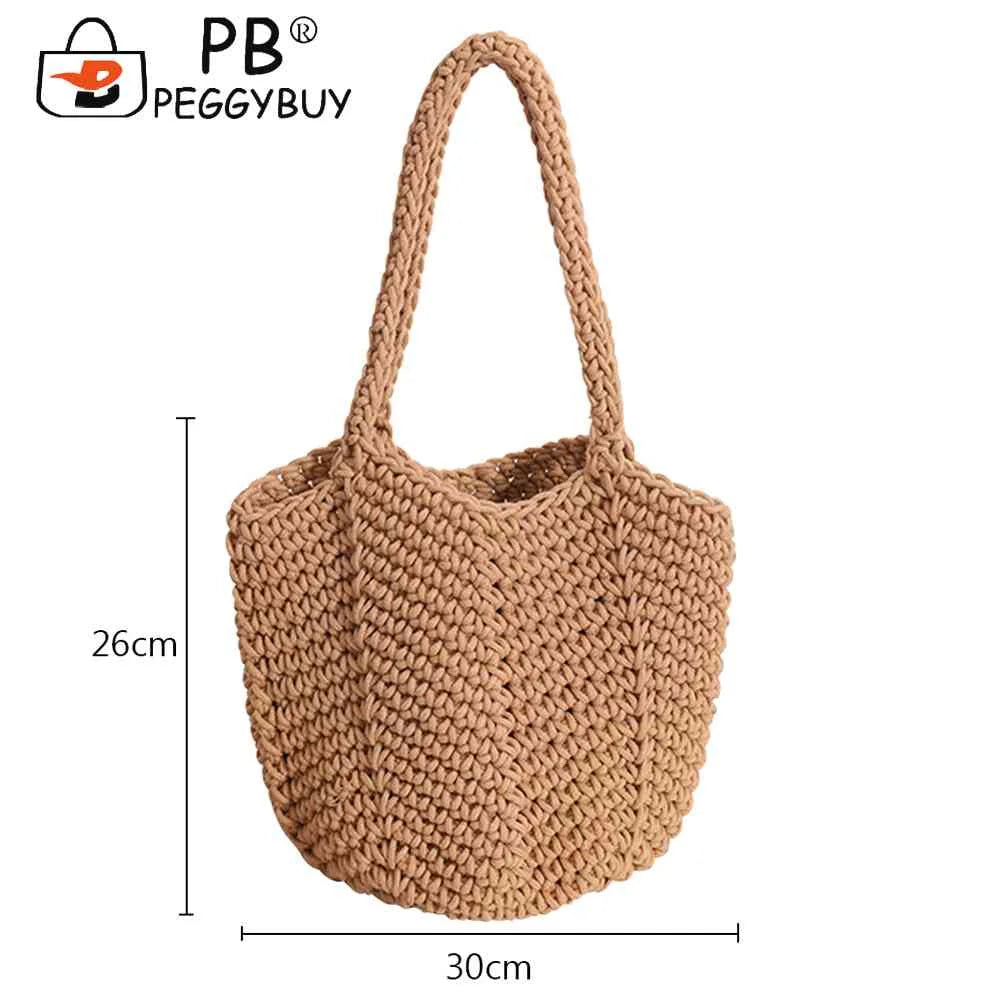 Vintage Woven Shoulder Bag for Seaside Vacation