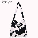 Vintage Shoulder Bag Large Capacity Soft Plush Tote Messenger Bag Love Print Leo