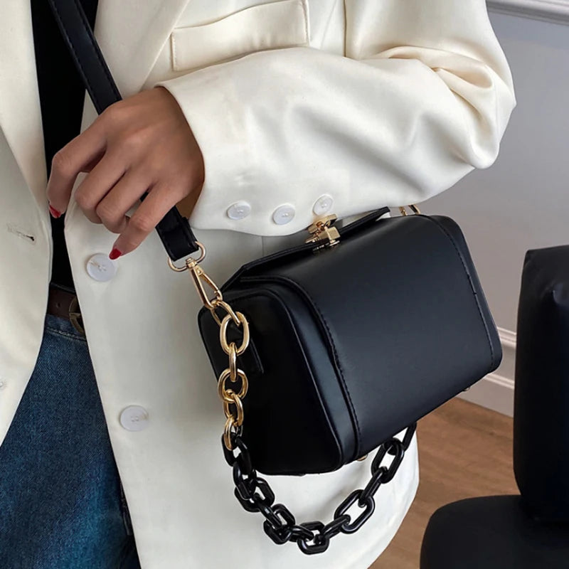 Vintage Shoulder Bag Chain Women Handbag Square Tote bag