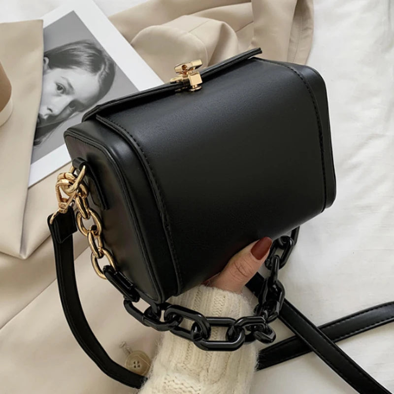 Vintage Shoulder Bag Chain Women Handbag Square Tote bag