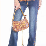 Vintage Pu Leather Butterfly Women Bag Handbag Chain Tote Purses Little Bag