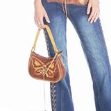 Vintage Pu Leather Butterfly Women Bag Handbag Chain Tote Purses Little Bag