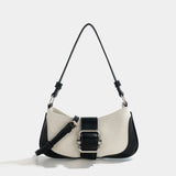 Vintage Canvas and Leather Shoulder Bag for Women