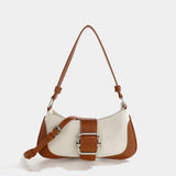 Vintage Canvas and Leather Shoulder Bag for Women