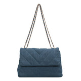 Vintage Denim Diamond Shoulder Bag for Women Large Capacity Tote