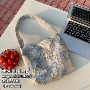 Vintage Jacquard Flower Shoulder Bag for Women