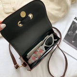 Vintage Shoulder Bags Women Ribbon Bow Crocodile Saddle PU Leather Office Ladies
