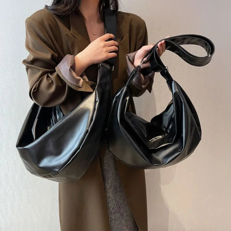 Vintage Women's Shoulder Bag Soft PU Leather Crossbody Tote Large All-match