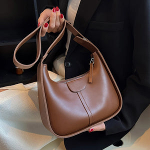 Vintage Shoulder Crossbody Bags PU Leather Women's Handbag Clutch Brown Purses