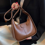 Vintage Shoulder Crossbody Bags PU Leather Women's Handbag Clutch Brown Purses