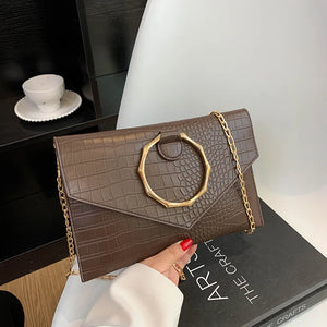 Vintage Shoulder Crossbody Bags for Woman PU Leather Chain Tote Bag