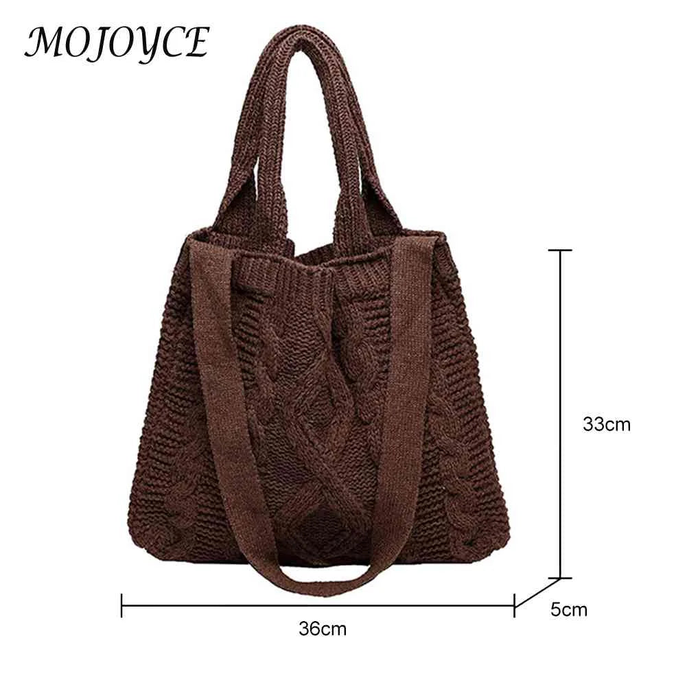 Vintage Knitted Crossbody Handbag Large Capacity Top-handle Bag