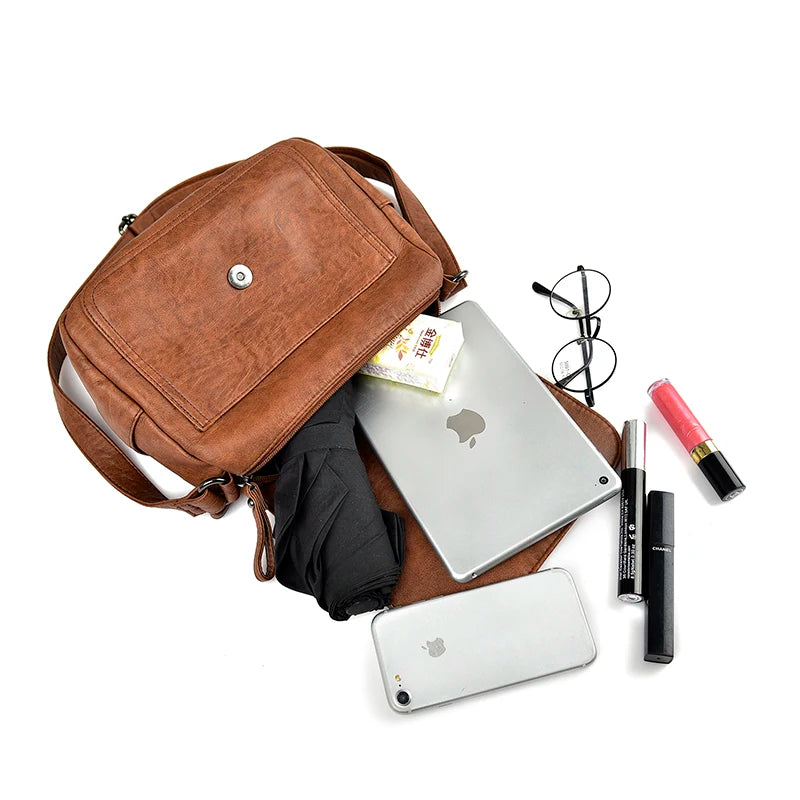 Vintage Leather Crossbody Bag for Women Small Tote Bag bolsos