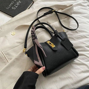 Vintage Silk Scarf Shoulder Bag for Women Totes Ladies Crossbody Bag Purse