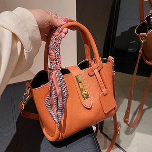 Vintage Silk Scarf Shoulder Bag for Women Totes Ladies Crossbody Bag Purse