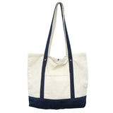 Vintage Canvas Large Capacity Handbag for Women Girl Patchwork Shoulder Bag