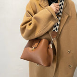 Vintage Casual Bucket Shoulder Bag Crossbody Messenger Handbags PU Leather
