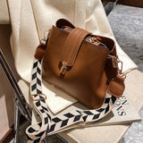 Vintage Casual Bucket Shoulder Bag Crossbody Messenger Handbags PU Leather
