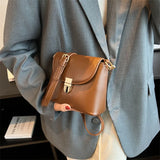 Vintage Mini PU Leather Bucket Crossbody Sling Bags for Women