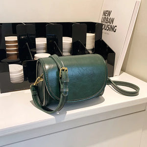 Vintage Small Crossbody Bag Girls PU Leather Shoulder Bag
