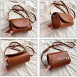 Vintage Small Crossbody Bag Girls PU Leather Shoulder Bag