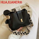 Vintage PU Leather Bucket Crossbody Bags For Women LEFTSIDE Lady Shoulder Handba