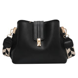 Small Vintage PU Leather Bucket Crossbody Bag for Women