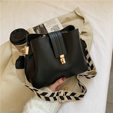 Small Vintage PU Leather Bucket Crossbody Bag for Women