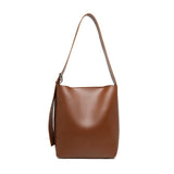 Vintage Women Bucket Bag Handbag Large Capacity Shoulder Totes Solid Underarm