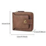 Vintage Simplicity Men's Wallet PU Leather Short Men Hasp Zipper Clutch