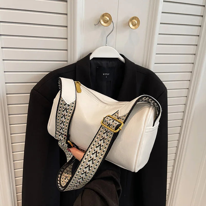 Vintage Single Shoulder Crossbody Bag Soft PU Handbag