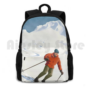 Vintage Ski Mount Hood Travel Poster Outdoor Hiking Backpack