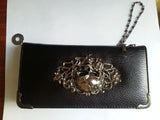 Vintage Skull Leather Wallet Purse Women Lady Girl Long Hand Bag