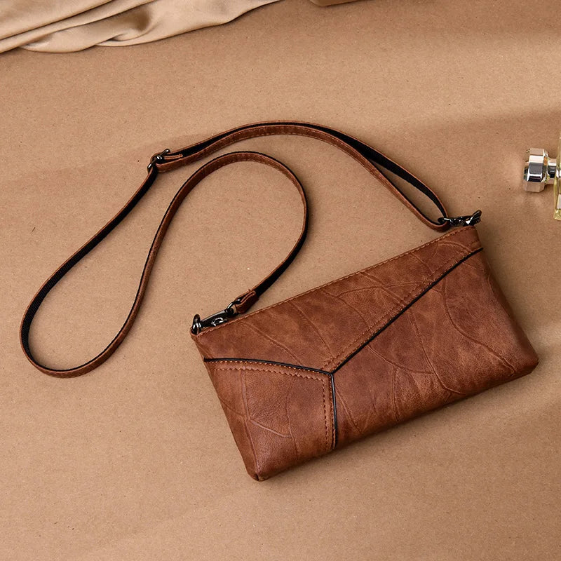 Vintage Small Brown Pu Leather Women Shoulder Bag Mini Crossbody Bags